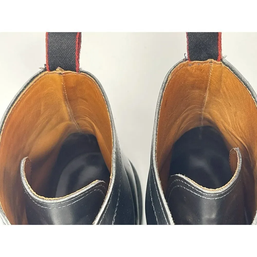 Allen Edmonds First 1st Avenue Black Laced Boots Cap Toe Combo Sole Size 11.5 D
